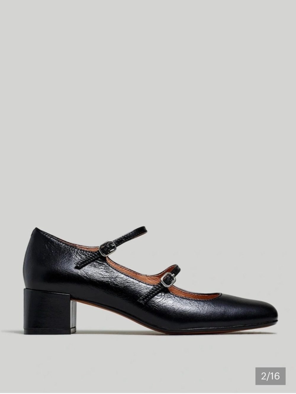 Madewell Black Leather Nettie Mary Jane Heels, 6.5 - Picture 2 of 8